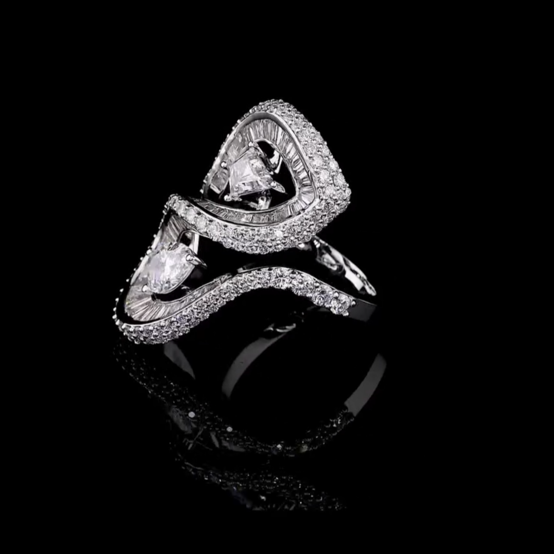 Designed 6ct Mix Cut Multi-Shaped White Sapphire Women's Engagement Ring in Silver-JEWELBUYS