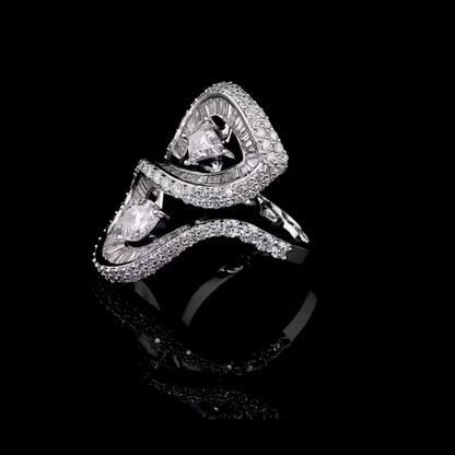 Designed 6ct Mix Cut Multi-Shaped White Sapphire Women's Engagement Ring in Silver-JEWELBUYS