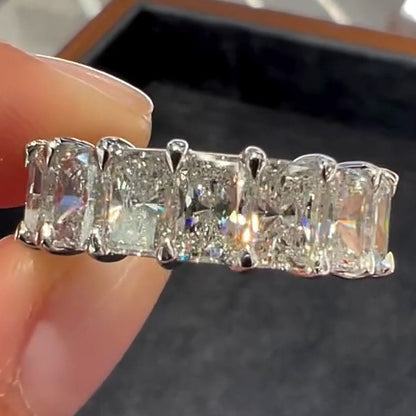4.0ctw Radiant Cut Eternity Band Ring-JEWELBUYS