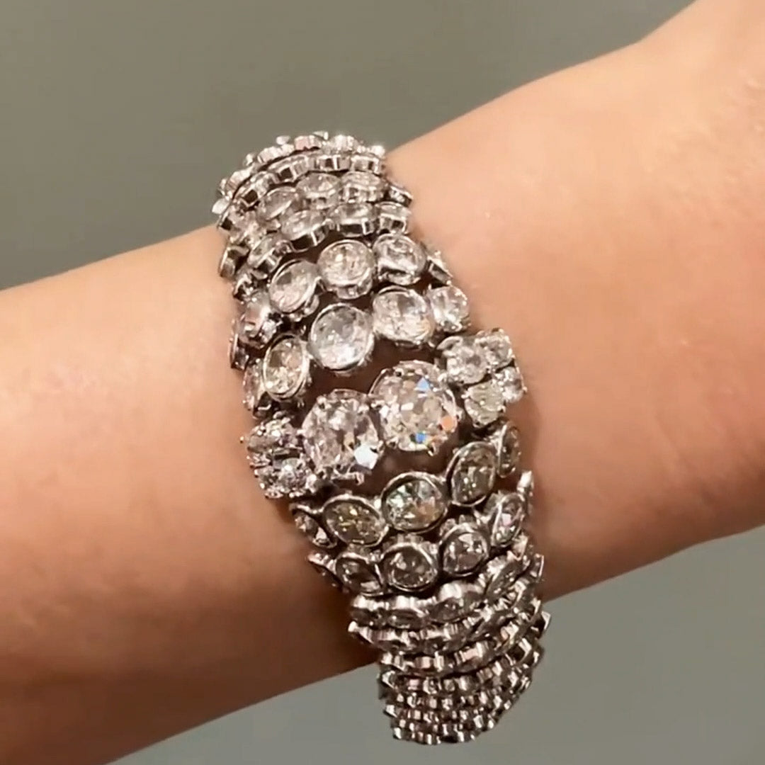 20ctw Scallop Pattern Conical Bomb Sapphire Bracelet-JEWELBUYS