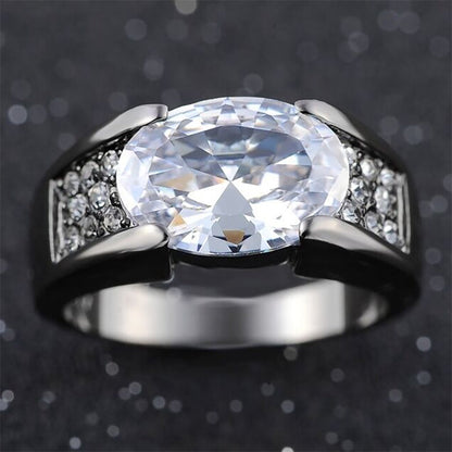 6.0ctw Oval Cut Stuff Set Fashionable Anniversary Ring -JEWELBUYS