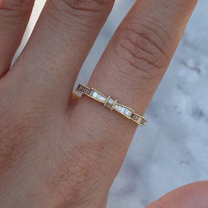 3 ctw Round and Baguette-Cut Sapphire Hand-Shaped Stackable Ring-JEWELBUYS