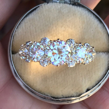 3.0Ctw Antique and Rose Cut Half-Circle Sapphire Ring And Bracelet -JEWELBUYS