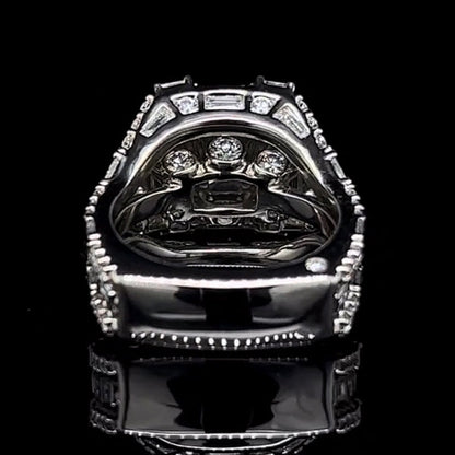 8.0ctw Multi-Cut Deluxe Pave Fine Gemstone Ring -JEWELBUYS