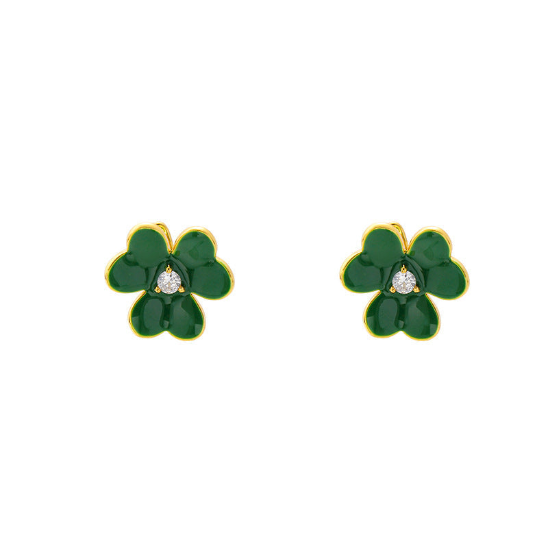 Simple Clover Zirconia Earrings - JEWELBUYS