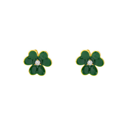 Simple Clover Zirconia Earrings - JEWELBUYS