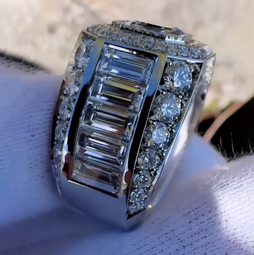 Gorgeous 7 ctw Asscher Cut White Sapphire Ring -JEWELBUYS
