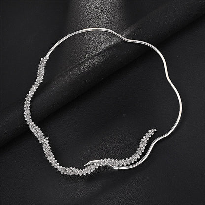 5.0Ctw Exquisite and elegant wave-shaped sapphire necklace-JEWELBUYS