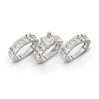6.01ctw Princess Cut White Sapphire Stacked Engagement Ring-JEWELBUYS
