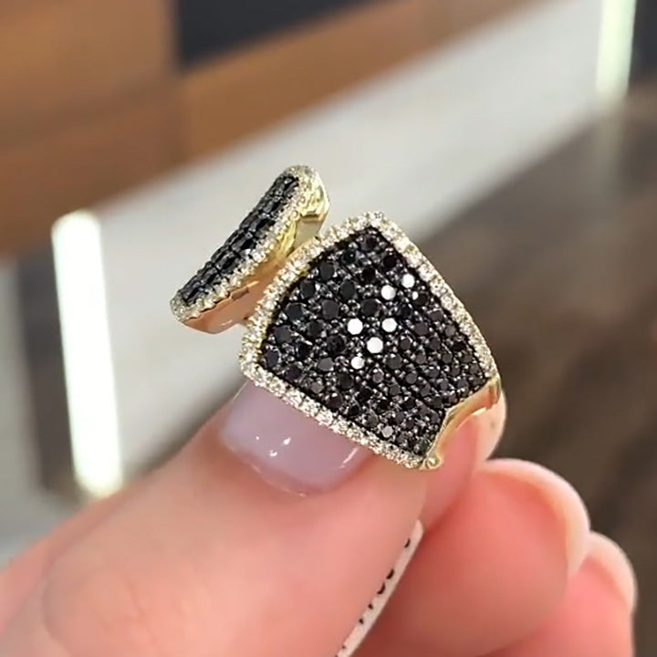 2.6ctw Black Diamond Pavé Split Ring - JEWELBUYS