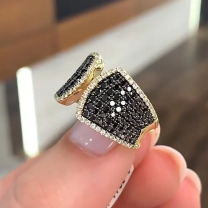 2.6ctw Black Diamond Pavé Split Ring - JEWELBUYS