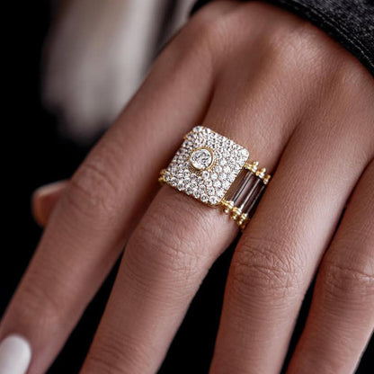 Fashion Retro Style Men's and Women's Sapphire Ring-JEWELBUYS