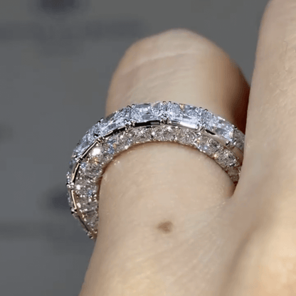 2.5ct Round Cut White Sapphire Classic Band-JEWELBUYS