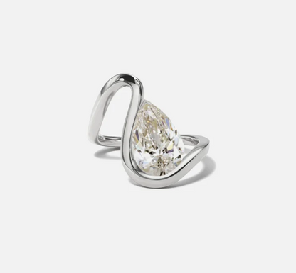 Minimalist 2ct Pear Cut White Sapphire Embrace Engagement Ring-JEWELBUYS