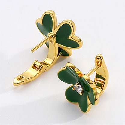 Simple Clover Zirconia Earrings - JEWELBUYS