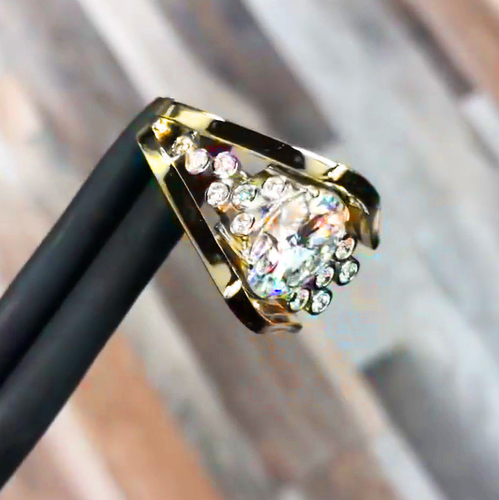 Unique 6 ctw Round Cut White Gemstone River of Stars Engagement Ring -JEWELBUYS