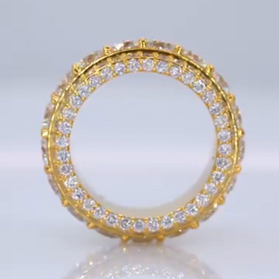 3.0ctw Round Cut White Sapphire Pointer Eternity Ring-JEWELBUYS