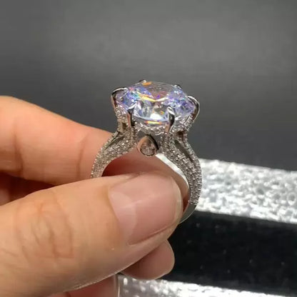 12ct Round Cut White Sapphire New York Custom Engagement Ring-JEWELBUYS
