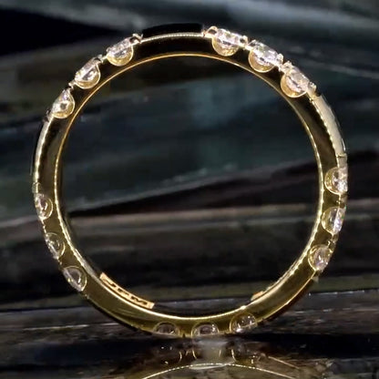 1.5Ctw Round Cut Simple Elegant White Sapphire Eternity Band-JEWELBUYS