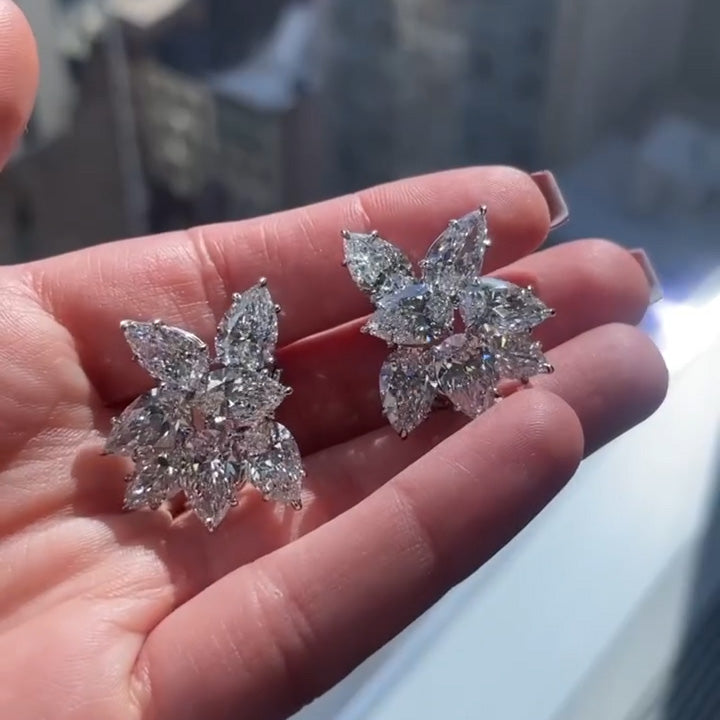 2.0Ctw Captivating Pear Cut White Sapphire Earrings-JEWELBUYS