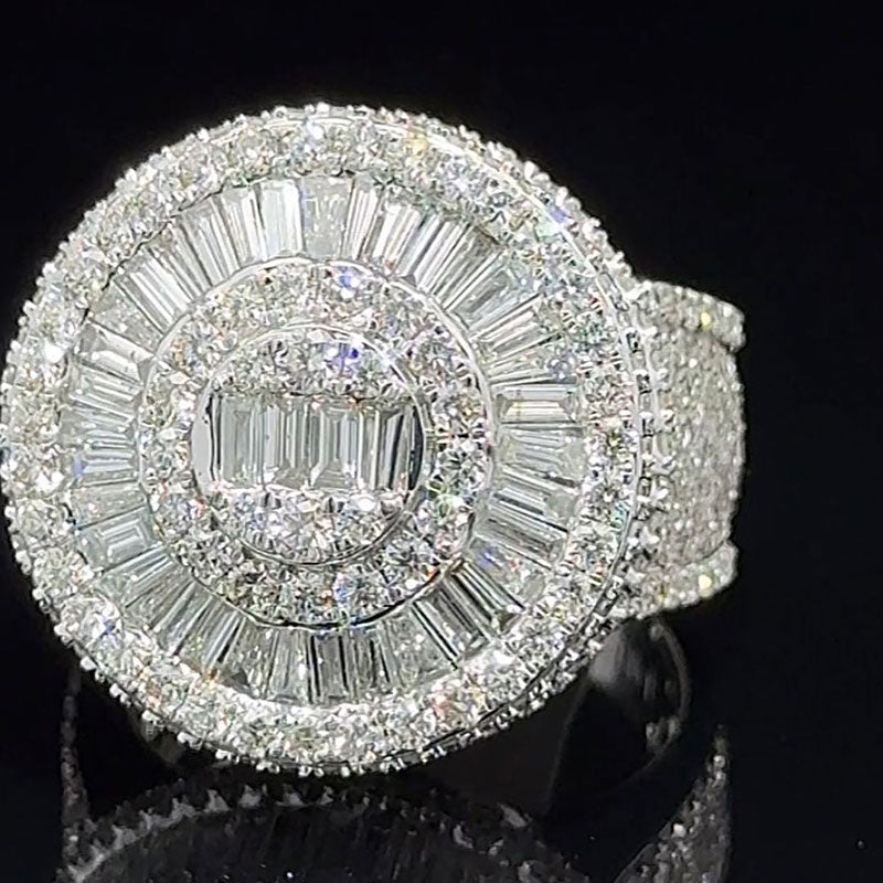 7.2ctw Baguette and Round Cut Diamond Ring - JEWELBUYS