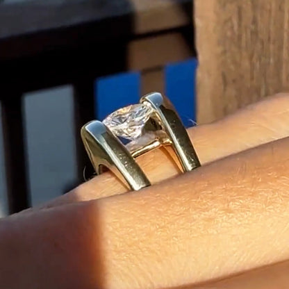3.7ct Round Cut White Sapphire Boat Dream Ring-JEWELBUYS