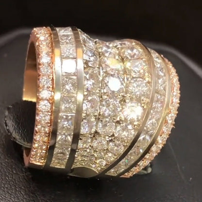 6.0ctw Round and Princess Square Cut White Sapphire Eternity Seven Row Sapphire Ring-JEWELBUYS
