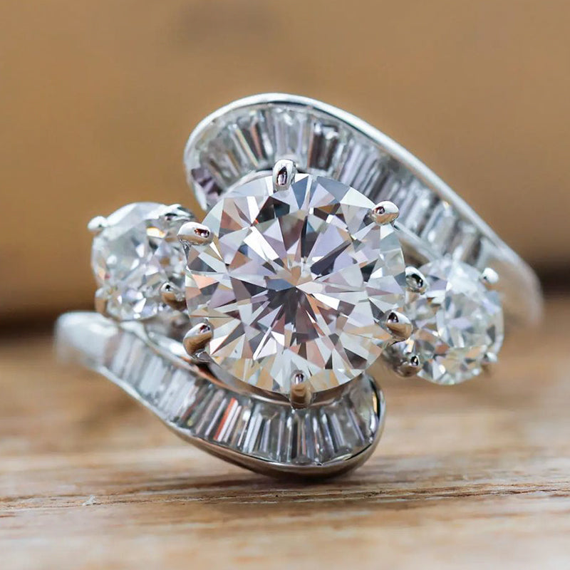 3.22ct Round Brilliant Cut Diamond Engagement Ring - JEWELBUYS