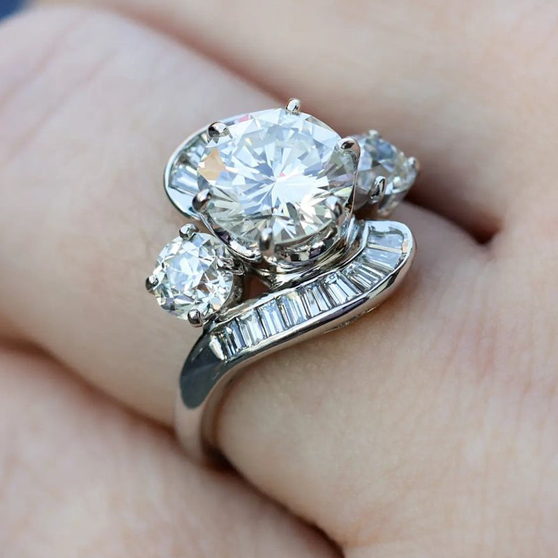 3.22ct Round Brilliant Cut Diamond Engagement Ring - JEWELBUYS