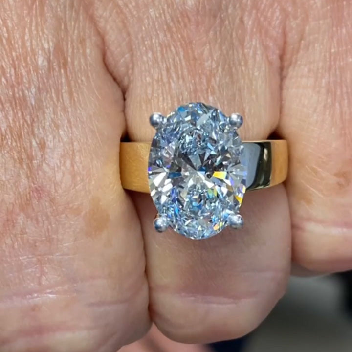 Unique 5ct Oval Cut European Engagement Ring-JEWELBUYS
