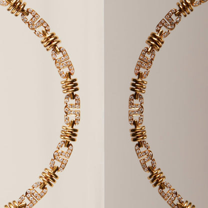 2.5Ctw Round Sapphire Chain Necklace-JEWELBUYS