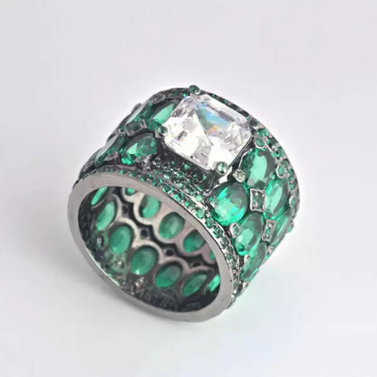 Vintage Style 3ct White Sapphire Square Cut Cocktail Ring-JEWELBUYS