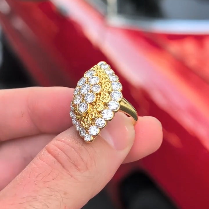 1.23Ctw Marquise-cut Sapphire Cocktail Ring-JEWELBUYS