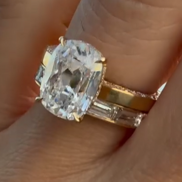 Channel Set Oval Cut White Sapphire Baguette Cut band-JEWELBUYS