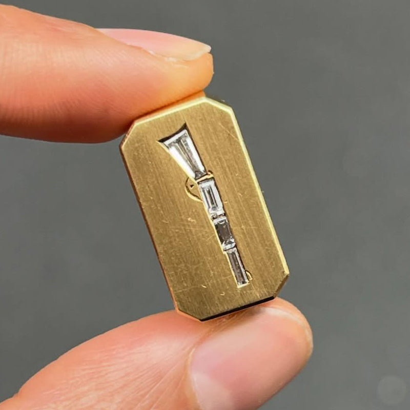 Vintage rectangular-cut sapphire signet ring-JEWELBUYS