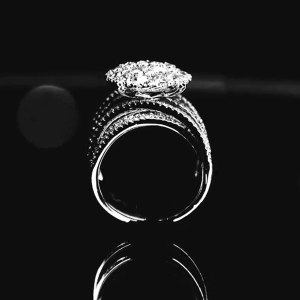 6ct Round Cut Triple Deluxe Ring -JEWELBUYS