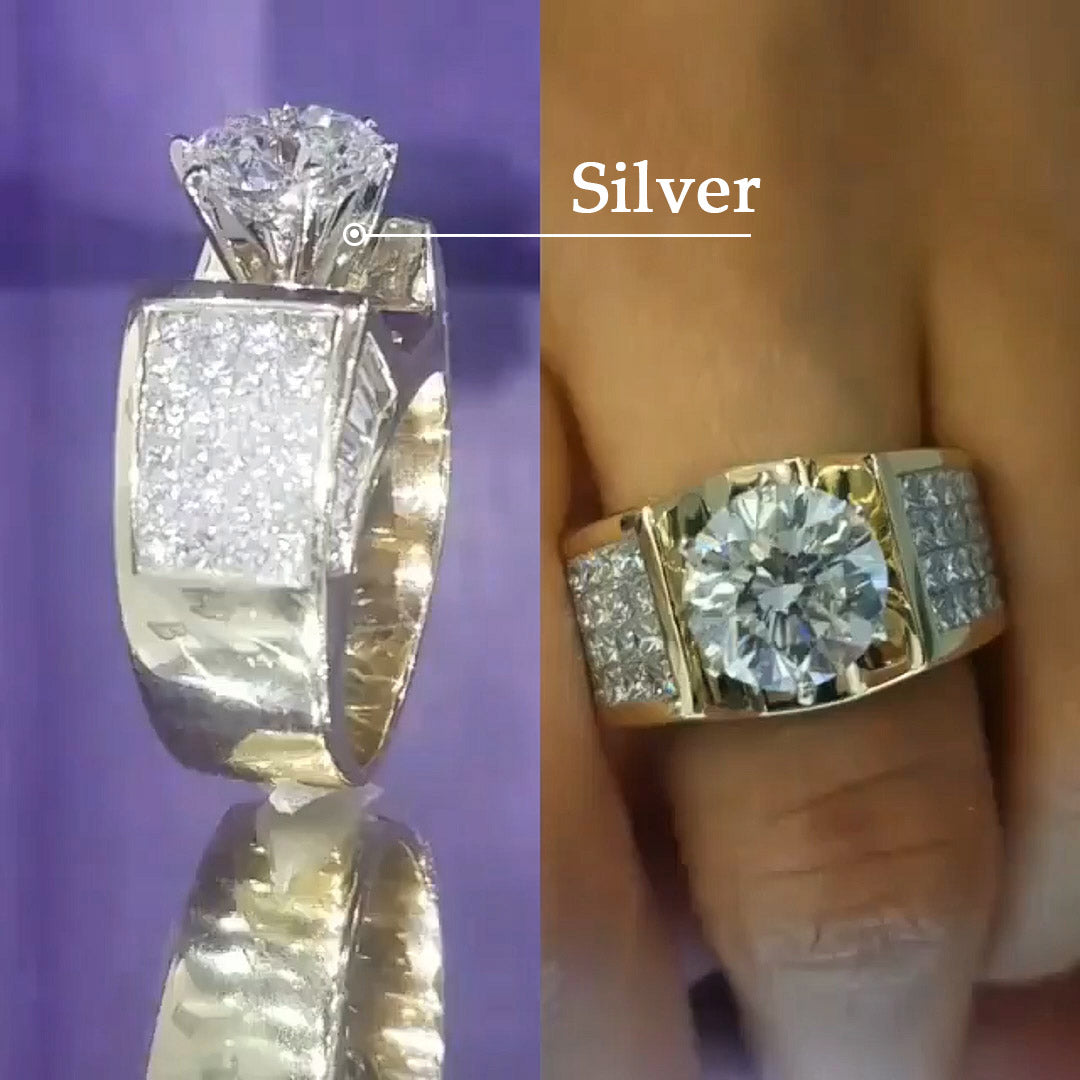 5.6ctw Round Cut White Sapphire 80's Vintage Engagement Ring-JEWELBUYS