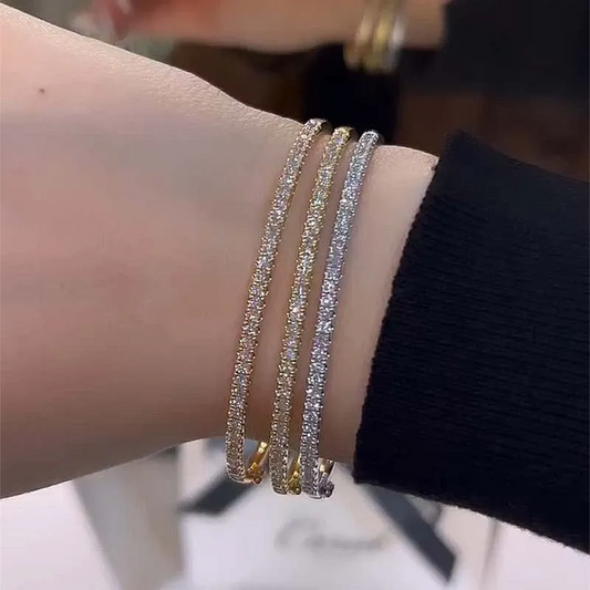 Classic 2ctw Round Cut White Sapphire Single Row Bracelet-JEWELBUYS