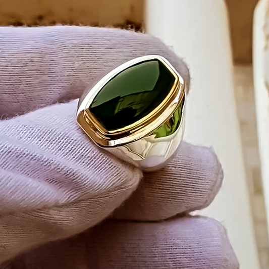 Noble 10 ctw Obsidian Men's Ring -JEWELBUYS
