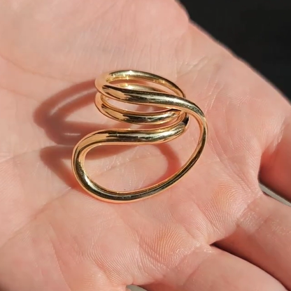 Minimalist Golden Geometric Stylish Ring - JEWELBUYS