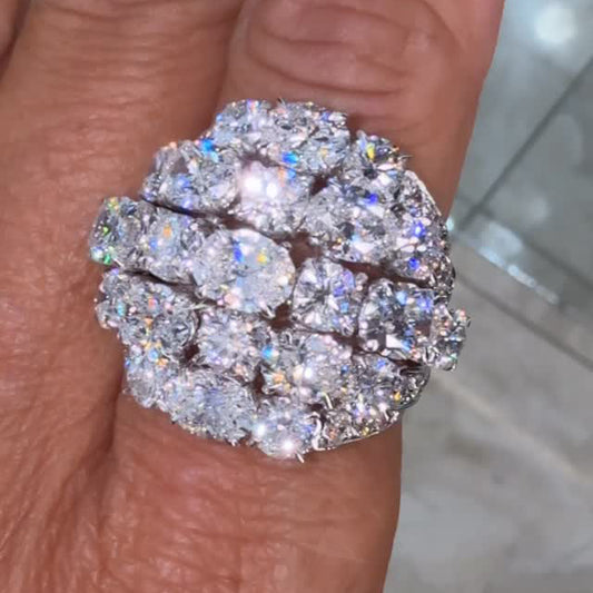 5.0Ctw Round/Oval Cut Sapphire Dome Ring-JEWELBUYS