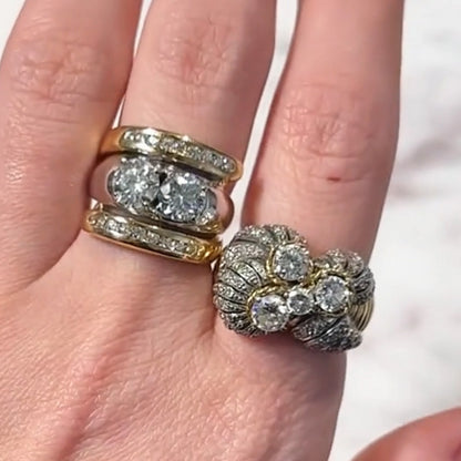 3.0ctw Double Round Brilliant White Sapphire Engagement Ring-JEWELBUYS
