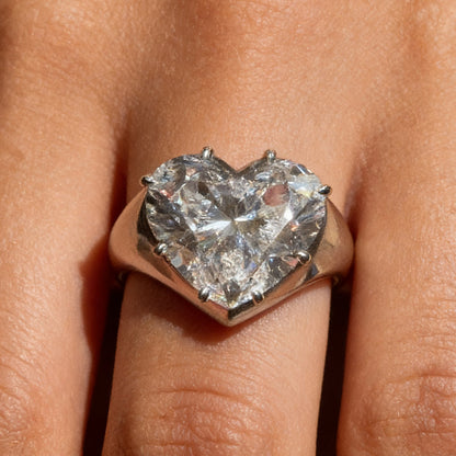 6.0Ct heart-shaped white sapphire engagement ring- JEWELBUYS