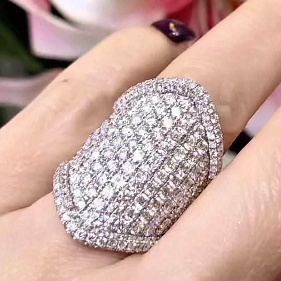 4.0ctw Modern Style Pave Sapphire Ring-JEWELBUYS