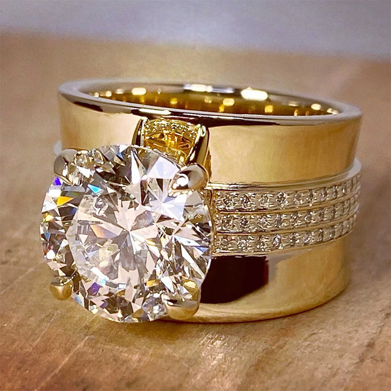 5.0Ctw Round Cut Multi-Strand Sapphire Engagement Ring-JEWELBUYS