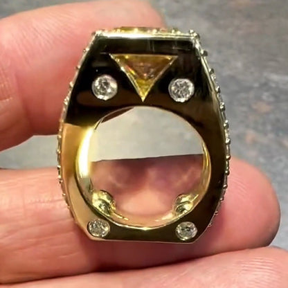 14.5ctw Stunning Yellow Sapphire Art Ring-JEWELBUYS