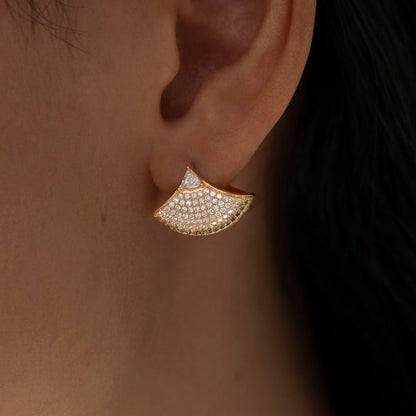 2.2ctw Round Triangle Cut Two-Tone Sapphire Earrings - JEWELBUYS