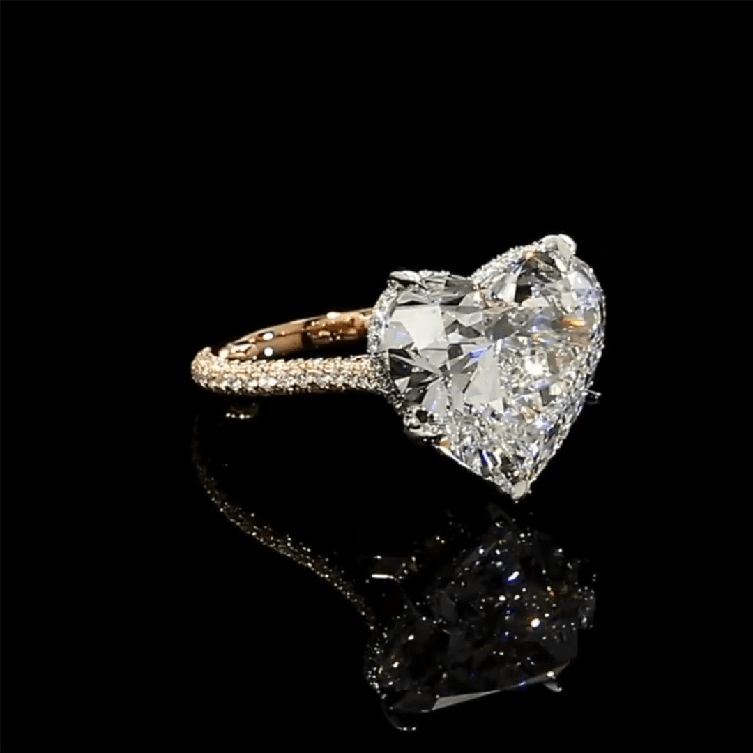 Remarkable 8.05ct Heart Cut White Sapphire Women's Engagement Ring in Rose Gold-JEWELBUYS