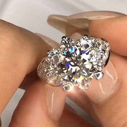 3.0ct Leaf Sapphire Halo Ring - JEWELBUYS