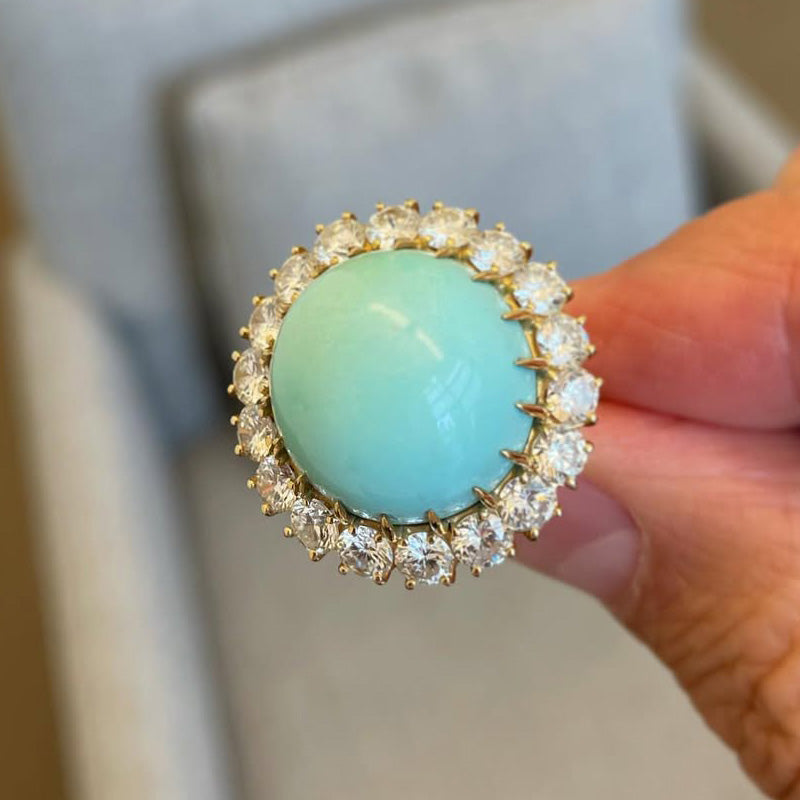Vintage turquoise rings and earrings-JEWELBUYS